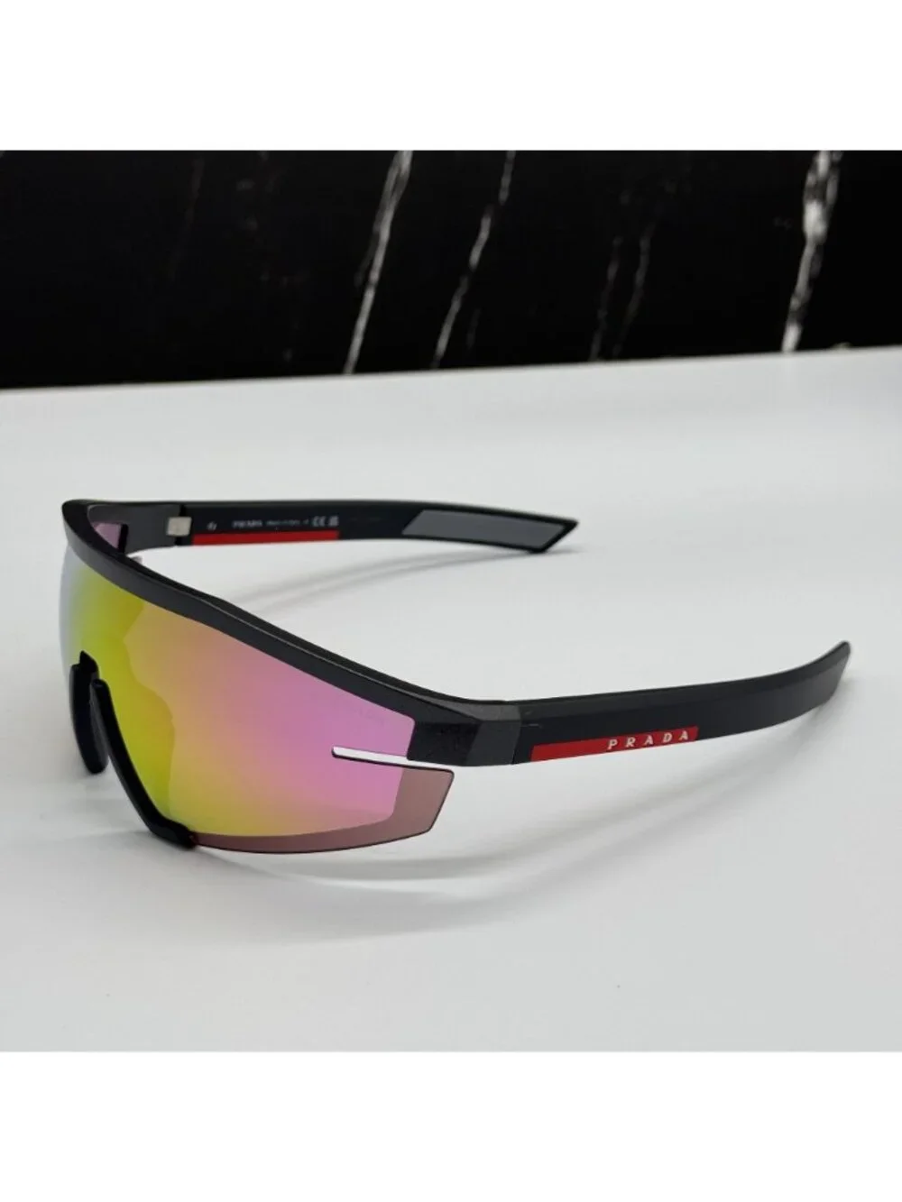 Prada Linea Rossa PS03ZS 15P20A Men Pink Gray Sport Sunglasses Authentic NEW